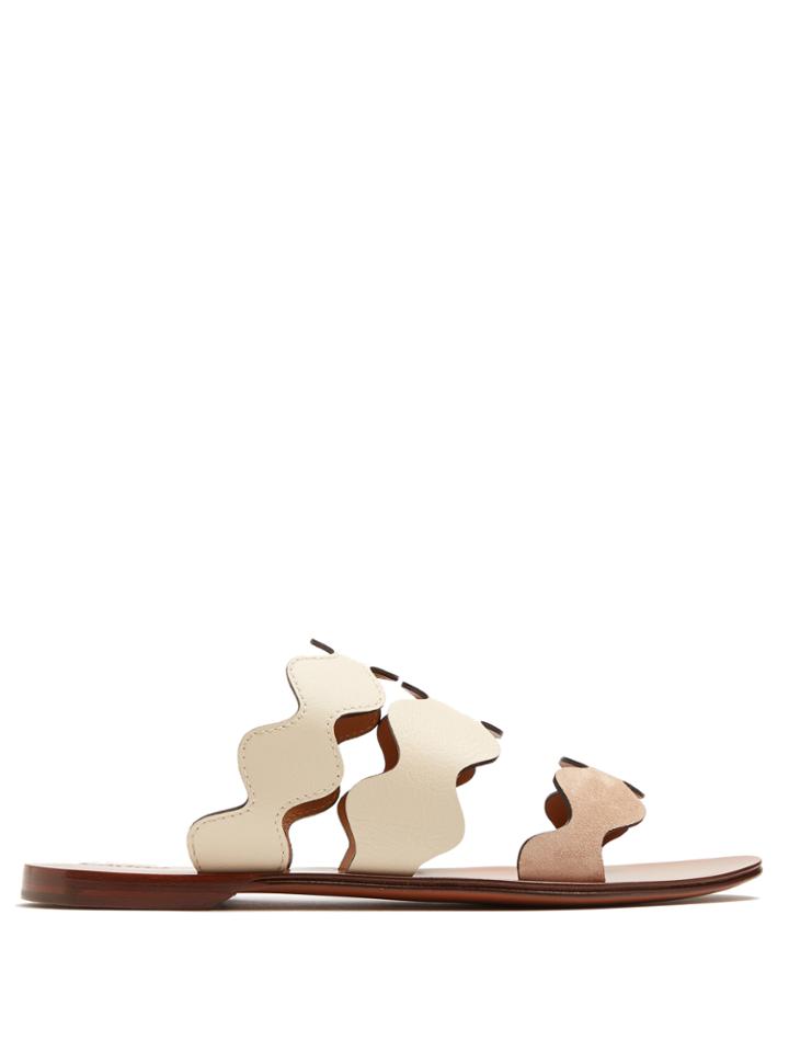 Chloé Lauren Triple-strap Leather Slides