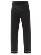 Matchesfashion.com Namacheko - Buttoned And Fringed-hem Wool Trousers - Mens - Black