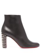 Matchesfashion.com Christian Louboutin - Suzi 85 Studded Heel Leather Boots - Womens - Black