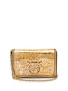 Matchesfashion.com Christian Louboutin - Rubylou Foil And Leather Clutch - Womens - Gold
