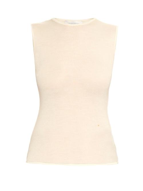Esteban Cortázar Wool, Silk And Cashmere-knit Sleeveless Top