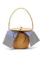 Matchesfashion.com Muu - Lou Woven Straw Basket Bag - Womens - Blue Multi