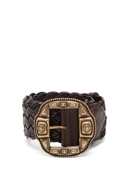 Matchesfashion.com Etro - Engraved-buckle Woven Leather Belt - Womens - Black