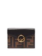 Matchesfashion.com Fendi - F Is Fendi Leather Wallet - Womens - Black Brown