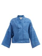 Matchesfashion.com By Walid - Cassie Upcycled-cotton Embroidered Jacket - Womens - Blue