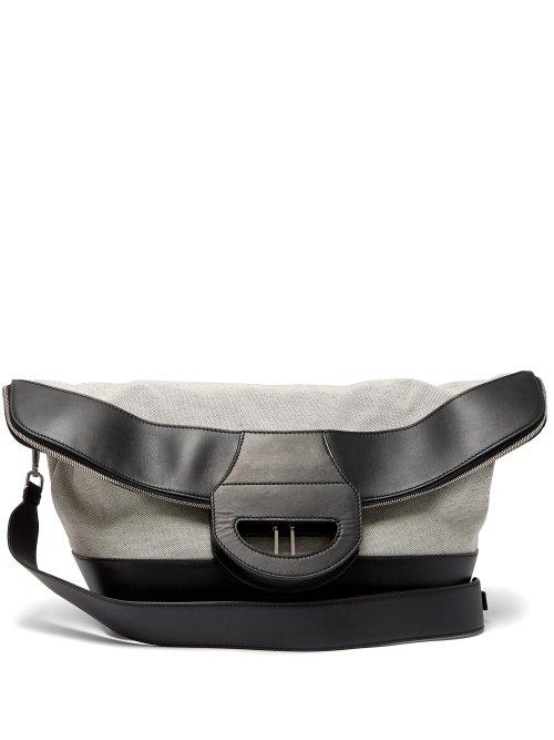 Matchesfashion.com Jil Sander - Leather Trimmed Canvas Tote - Mens - Grey Multi