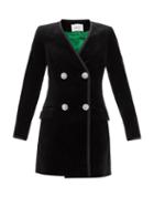Matchesfashion.com Racil - Laura Cotton-blend Velvet Blazer Dress - Womens - Black