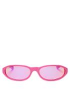 Matchesfashion.com Balenciaga - Neo Oval Frame Acetate Sunglasses - Womens - Pink