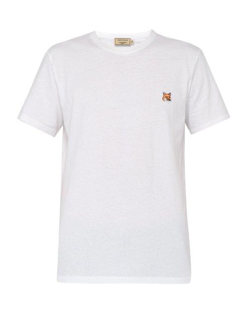 Matchesfashion.com Maison Kitsun - Fox Appliqu Cotton T Shirt - Mens - White
