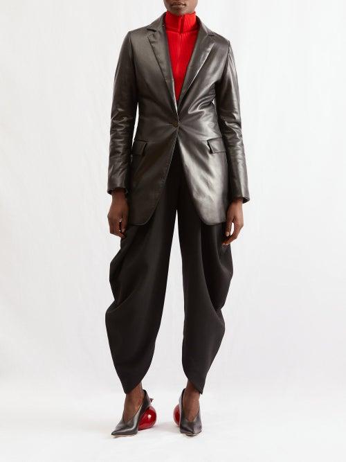 Loewe - Padded Leather Blazer - Womens - Black