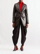 Loewe - Padded Leather Blazer - Womens - Black