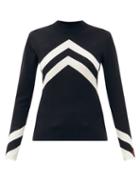 Matchesfashion.com Perfect Moment - Chevron-jacquard Wool Base-layer Sweater - Womens - Black