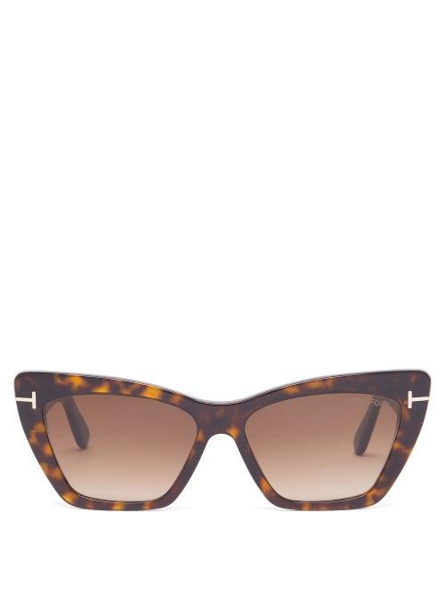 Ladies Accessories Tom Ford Eyewear - Wyatt Cat-eye Tortoiseshell-acetate Sunglasses - Womens - Tortoiseshell