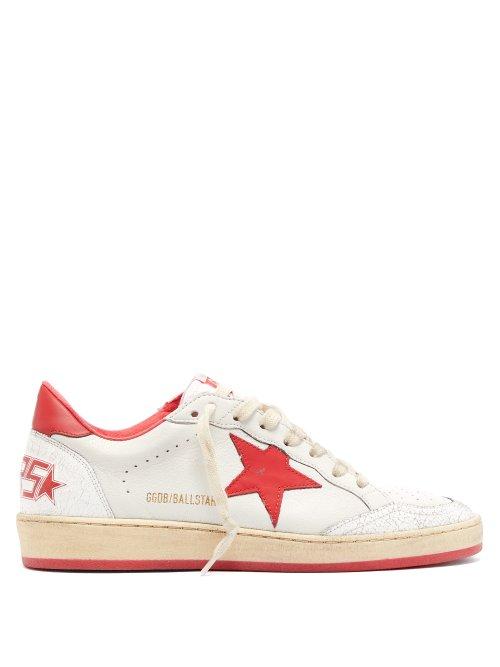 Matchesfashion.com Golden Goose Deluxe Brand - Ballstar Low Top Leather Trainers - Womens - Red White