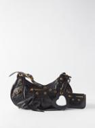 Balenciaga - Le Cagole S Crackled-leather Shoulder Bag - Womens - Black