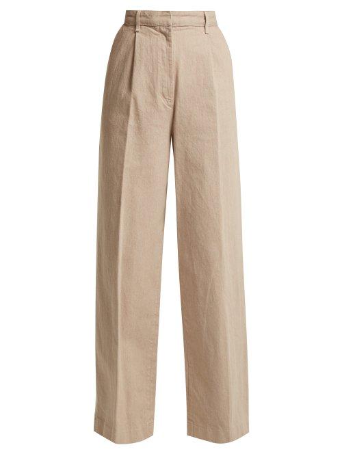 Matchesfashion.com The Row - Elin Cotton Denim Trousers - Womens - Beige