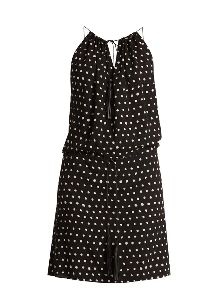 Saint Laurent Polka-dot Print Dropped-waist Dress