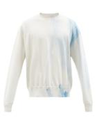 Kuro - Suvin Giza Brush-print Cotton-jersey Sweatshirt - Mens - Ivory Multi
