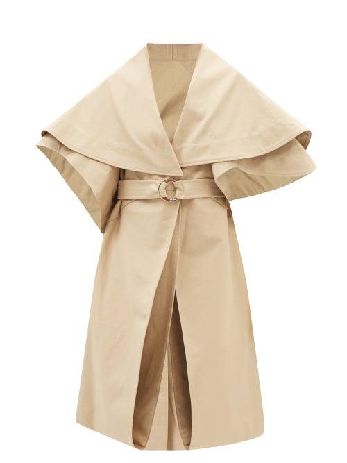 Jw Anderson - Fold Volume Layered-cape Canvas Coat - Womens - Beige