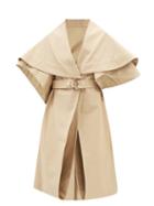 Jw Anderson - Fold Volume Layered-cape Canvas Coat - Womens - Beige