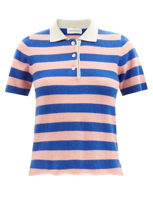 Extreme Cashmere - No.198 Salamander Striped Stretch-cashmere Shirt - Womens - Blue Stripe