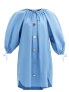 Rejina Pyo - Scout Drawstring Organic-cotton Poplin Dress - Womens - Blue