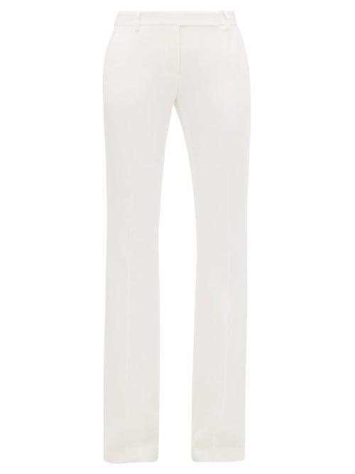 Matchesfashion.com Alexander Mcqueen - Flared Crepe Tailored Trousers - Womens - Ivory