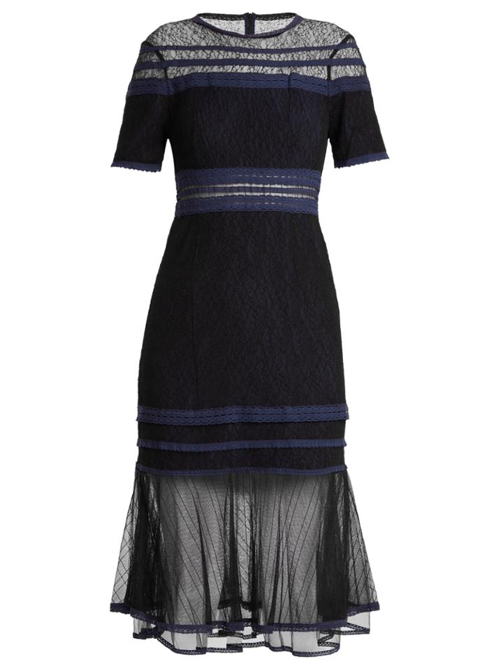Jonathan Simkhai Short-sleeved Lace-panel Dress