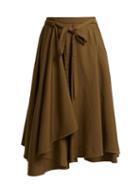 Matchesfashion.com Lemaire - High Rise Wool Wrap Midi Skirt - Womens - Brown