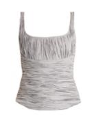 Brock Collection Tala Ruched Cotton And Silk-blend Tank Top