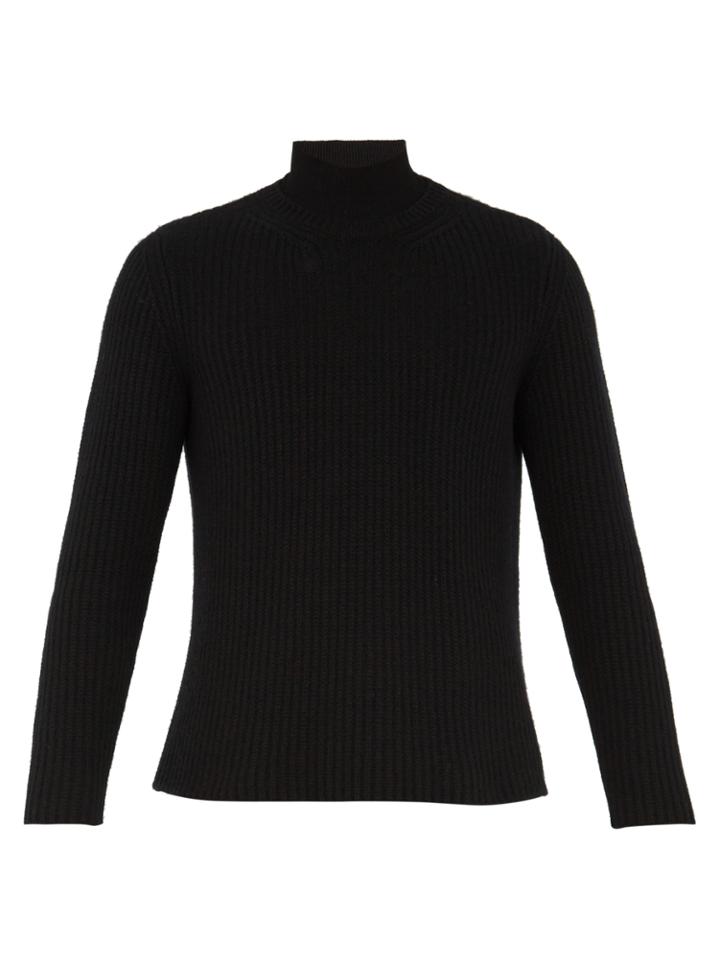 Valentino Roll-neck Ribbed-knit Cashmere Sweater