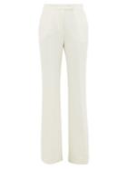 Matchesfashion.com Gabriela Hearst - Leda High-rise Flared Silk-crepe Trousers - Womens - Ivory