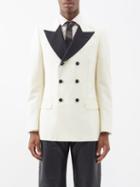 Gucci - Double-breasted Wool-blend Suit Jacket - Mens - White Black