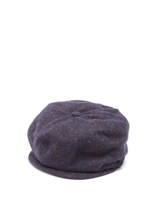 Gabriela Hearst - Speckled Cashmere Newsboy Cap - Womens - Blue Multi