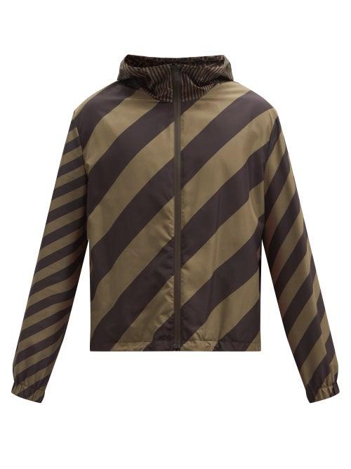 Matchesfashion.com Fendi - X K-way Reversible Ff-logo Shell Jacket - Mens - Brown