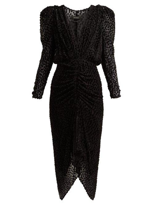 Matchesfashion.com Isabel Marant - Maray Devor Midi Dress - Womens - Black