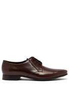 Matchesfashion.com Prada - Polished Leather Derby Shoes - Mens - Brown