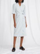 Ganni - Striped Poplin Shirt Dress - Womens - Blue White