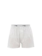Ladies Lingerie Hommegirls - Logo-waistband Cotton Pyjama Shorts - Womens - White