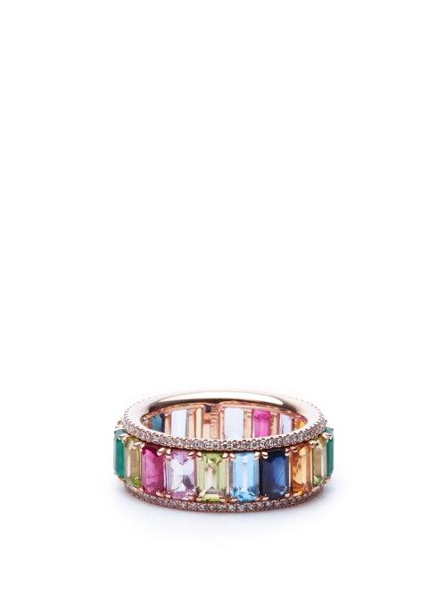 Matchesfashion.com Shay - Diamond, Emerald, Ruby, Sapphire & 18kt Gold Ring - Womens - Multi