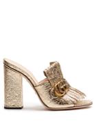 Gucci Marmont Fringed Leather Sandals
