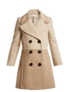See By Chloé Contrast-panel Wool-blend And Twill Coat