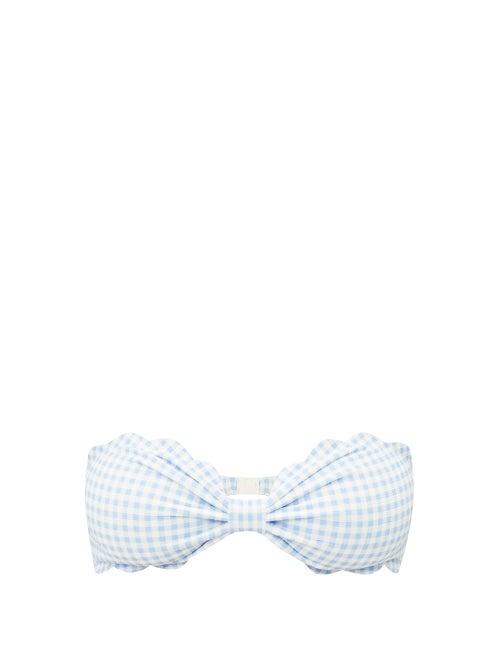 Matchesfashion.com Marysia - Antibes Bandeau Bikini Top - Womens - Light Blue