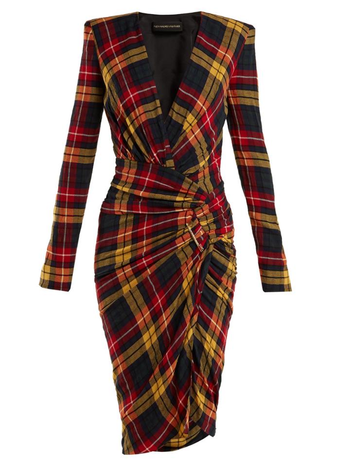 Alexandre Vauthier Asymmetric Checked Dress