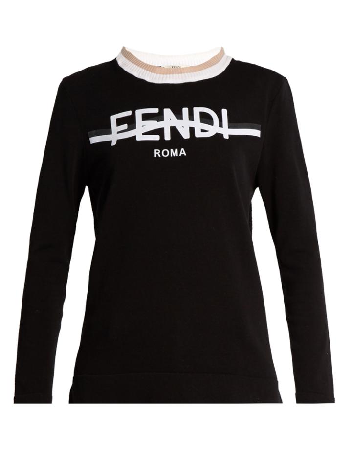 Fendi Logo-print Cotton-blend Performance Top