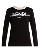Fendi Logo-print Cotton-blend Performance Top