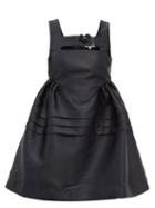Shushu/tong - Flower-embellished Pleated Satin Mini Dress - Womens - Black