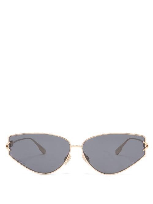 Matchesfashion.com Dior Eyewear - Diorgypsy2 Small Cat-eye Metal Sunglasses - Womens - Black