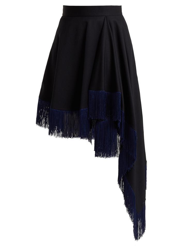 Calvin Klein 205w39nyc Fringed Asymmetric Wool Skirt