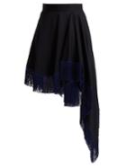 Calvin Klein 205w39nyc Fringed Asymmetric Wool Skirt